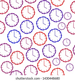 Clock icon and background pattern are vector shapes with combinations that indicate a specific time