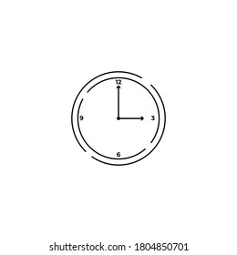 Clock-Icon schwarz gefüllt und Umriss