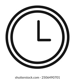 Clock icon Black line art vector logo