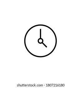 Clock Icon auf schwarzem Hintergrund, Stil einzeln auf weißem Hintergrund