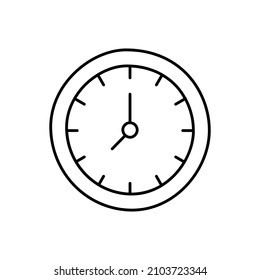 Clock Icon  in black line style icon, style isolated on white background