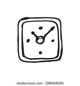 clock icon black on white background vector.