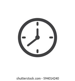 Clock Icon Black On White Background Stock Vector (Royalty Free ...