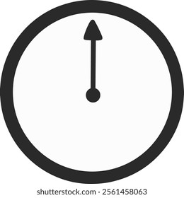 a clock icon with a black and white arrow pointing up