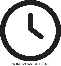 Icono de reloj Vector EPS blanco y negro
