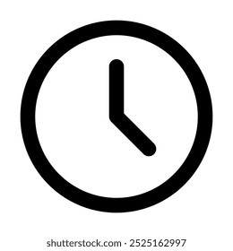 Icono de reloj. Manos blancas y negras. Diseño redondo simple. Imagen de Vector.