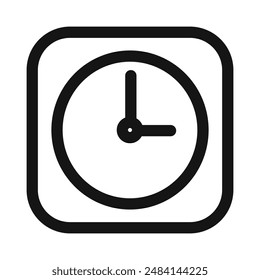 Uhrensymbol Schwarz-Weiß-Vektorgrafik