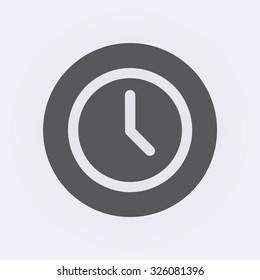 Clock icon in circle . Vector illustration
