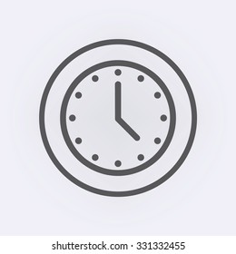 Clock icon in circle . Vector illustration