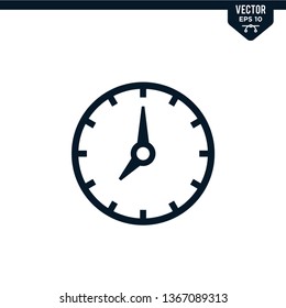 Clock icon collection in glyph style, solid color vector