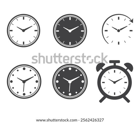 Clock icon collection vector design