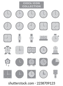 Fondo de color blanco de la colección de iconos de reloj