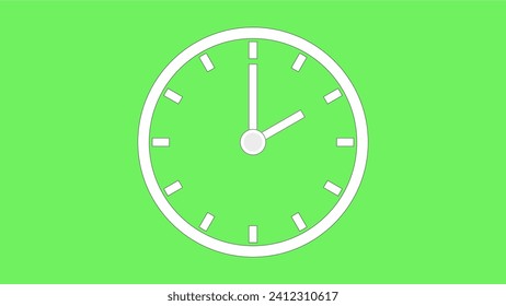 Clock icon color code 70F15F arrow show 2 hour about 12.00 to 2.26. on the  background.