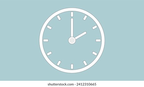 Clock icon color code ABCFD1 arrow show 2 hour about 12.00 to 2.19. on the  background.