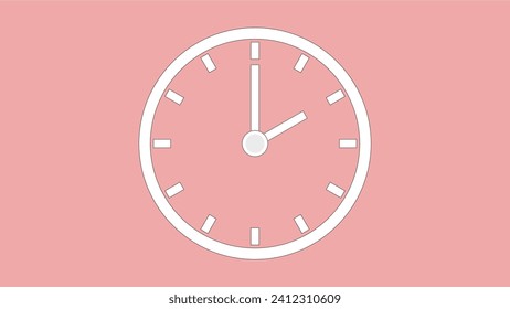 Clock icon color code F0A8A8 arrow show 2 hour about 12.00 to 2.04. on the  background.