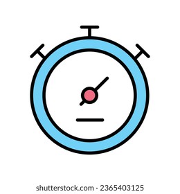clock icon in color line icon stock illustration.