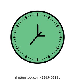 clock icon in color line icon stock illustration.