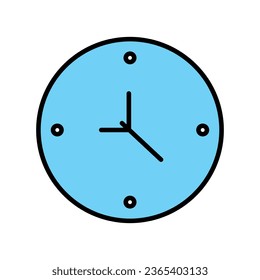 clock icon in color line icon stock illustration.
