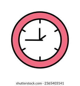 icono de reloj en la ilustración de material de icono de línea de color.