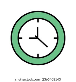 clock icon in color line icon stock illustration.