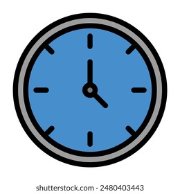 clock icon color or logo illustration outline black style