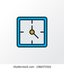 Clock icon colored line symbol. Premium quality isolated watch element in trendy style.