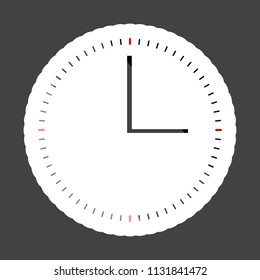 Clock icon colored sticker. Layers grouped for easy editing illustration. For your design.