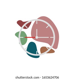 The clock icon colorful vector design illustration