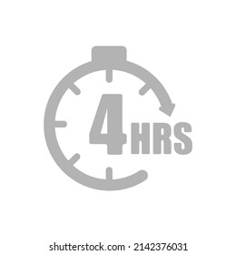 clock icon, concept 4 hours later, vector illustration