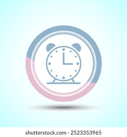 Clock Icon Design Illustration, Watch Icon For Apps and Websites, Pastel Color Button Design