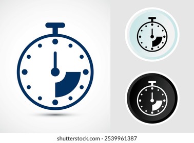 Clock Icon Design Illustration, Watch Icon For Apps and Websites, Color, Black and White