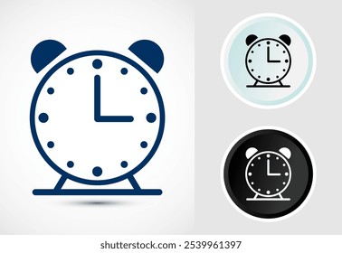 Uhrsymbol-Design-Illustration, Watch-Symbol für Apps und Websites, Farbe, Schwarz und Weiß
