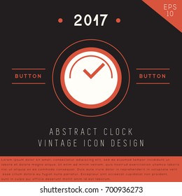 Clock icon design on modern flat background