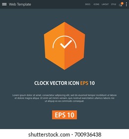 Clock icon design on modern flat background