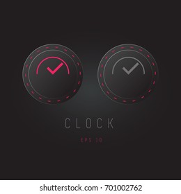Clock icon design on modern flat background