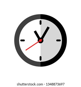 Clock icon design on white background, flat style.