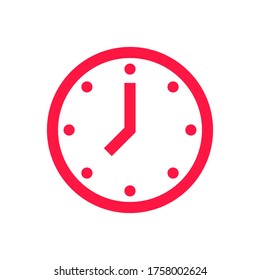 Clock Icon Design with Red Color Style