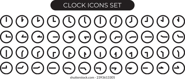 clock icon design set in deferent time positions