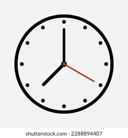 Clock icon design. Simple outline ilustration