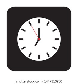 Clock icon design vector illustration. Clock icon in flat style on background. Clock icon logo, app, UI. Vector illustration.