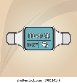 Clock icon design, vector illustration