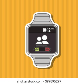 Clock icon design, vector illustration
