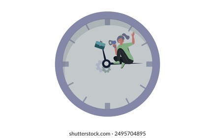 Clock icon Design vector, trendy flat style isolated on background. Clock icon page symbol for your web site design Clock logo, Clock Vector illustration, time icon