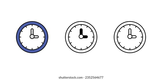 Clock icon design with white background stock illustration