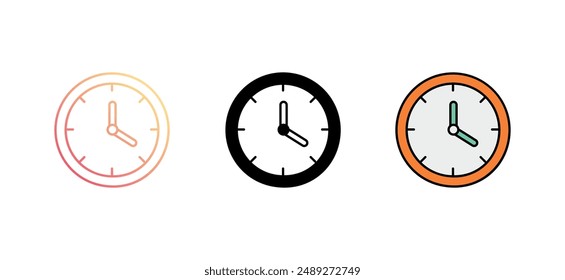 Clock icon design with white background stock illustration