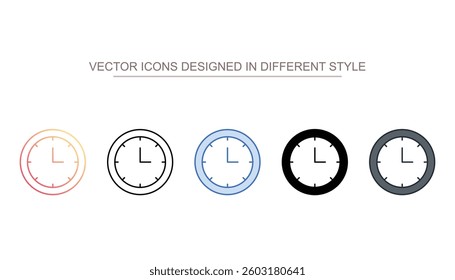 Clock icon design with white background stock illustration