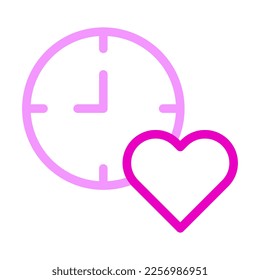 clock icon duocolor pink style valentine illustration vector element and symbol perfect. Icon sign from modern collection for web.