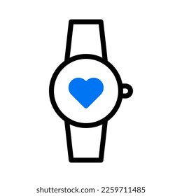 clock icon duotone blue style valentine illustration vector element and symbol perfect. Icon sign from modern collection for web.