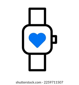 clock icon duotone blue style valentine illustration vector element and symbol perfect. Icon sign from modern collection for web.