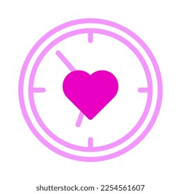 clock icon duotone pink style valentine illustration vector element and symbol perfect. Icon sign from modern collection for web. Nice design perfect.